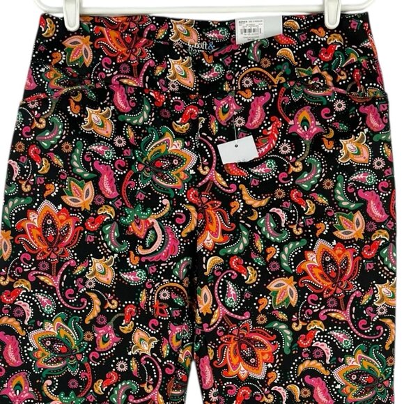 Croft & Barrow Women's Pull-on Paisley Multicolor Stretch Pants 12R Stretch NWT - Picture 10 of 14